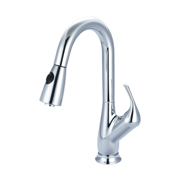 Pioneer Faucets Single Handle Pull-Down Kitchen Faucet, Compression Hose, Chrome, Number of Holes: 1 or 3 2LG250